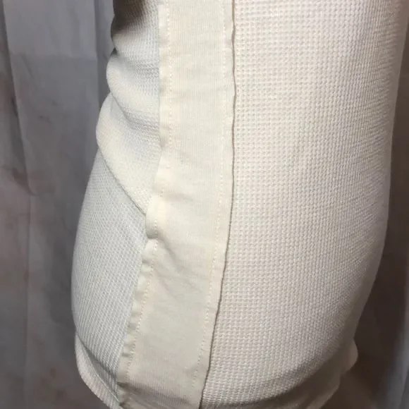 Mystree Waffle Knit Top Hood Short Sleeves Med - Picture 5 of 8